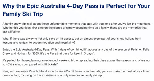 4 days epic pass，perfect suitable with our 5 days snow trip
